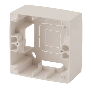 Коробка ЭРА12 для накладного монтажа 1 пост, материал - полипропилен, цвет - слоновая кость