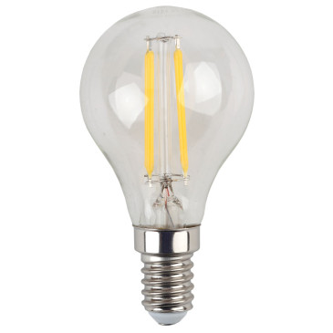 Лампа светодиодная ЭРА F-LED P45 E14 Шар 45 мм мощность - 9 Вт, цоколь - E14, световой поток - 820 лм, цветовая температура - 2700К, тип лампы - светодиодная LED, цвет свечения - теплый белый, форма - шарообразная