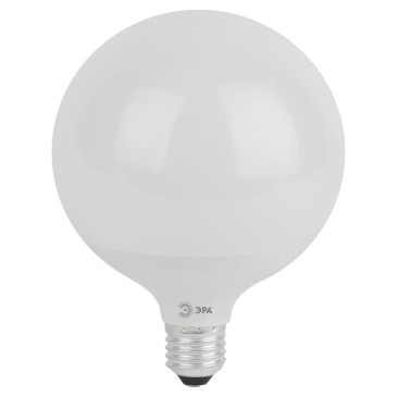 Лампа светодиодная ЭРА LED G120 E27 Шар 120 мм, мощность - 20 Вт, цоколь - E27, световой поток - 1600 лм, цветовая температура - 4000K, цвет свечения - нейтральный, форма - шарообразная