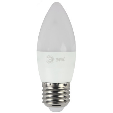 Лампа светодиодная ЭРА RED LINE ECO B35 37 мм мощность - 6 Вт, цоколь - E27, световой поток - 480 лм, цветовая температура - 4000 К, нейтральный белый, форма  - свеча