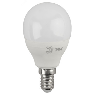 Лампа светодиодная ЭРА ECO P45 45 мм мощность - 10 Вт, цоколь - E14, световой поток - 800 лм, цветовая температура - 4000 К, нейтральный белый, форма  - шар