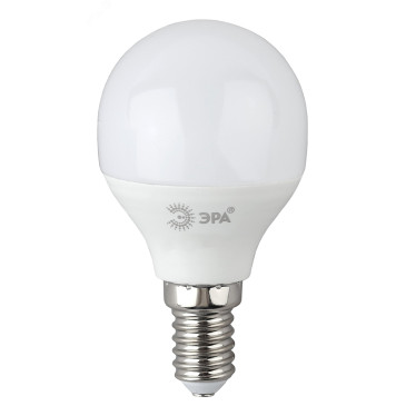 Лампа светодиодная ЭРА RED LINE P45 45 мм мощность - 10 Вт, цоколь - E14, световой поток - 800 лм, цветовая температура - 6500 К, холодный дневной, форма  - шар