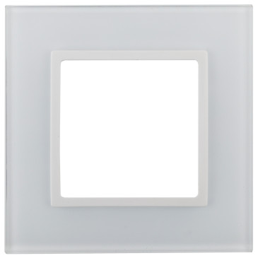 Рамка ЭРА Elegance 14-5101-01 стекло 1 пост 92х92х10 мм, корпус - пластик, монтаж - универсальный, цвет - белый New