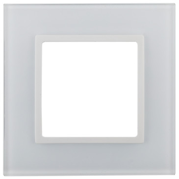 Рамка ЭРА Elegance 14-5101-01 1 пост 92х92х10 мм, корпус - стекло, монтаж - универсальный, цвет - белый