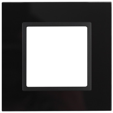 Рамка ЭРА Elegance 14-5101-05 1 пост 92х92х10 мм, корпус - стекло, монтаж - универсальный, цвет - черный/антрацит