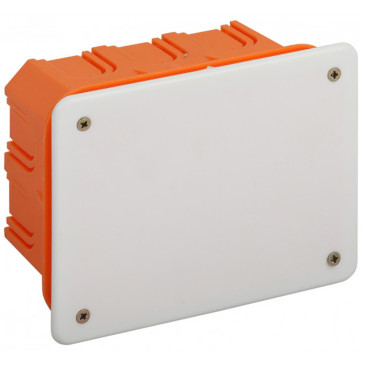 Коробка распаячная ЭРА KRT для скрытой установки, 120х92х70 мм, IP20, для твердых стен, крепление крышки - саморезы,  корпус - полипропилен, цвет - красно-белый, форма - прямоугольник