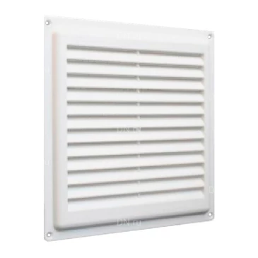 Решетка вентиляционная VIENTO Эконом 200х200мм вытяжная квадратная, сетка, материал - полистирол, цвет - белый