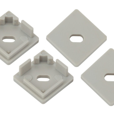 Набор заглушек для профиля ЭРА CAB280 материал - пластик, сквозные квадратные, цвет - белый, упак. 4 шт.