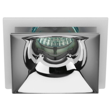 Светильник ЭРА KL102 12 Вт встраиваемый, декоративный, цоколь GU5.3, под LED лампу MR16, IP20, цвет – белый-хром