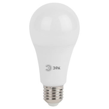 Лампа светодиодная ЭРА STD A65 65 мм мощность - 25 Вт, цоколь - Е27, световой поток - 2000 лм, цветовая температура - 6000 K, холодный дневной свет, форма - груша