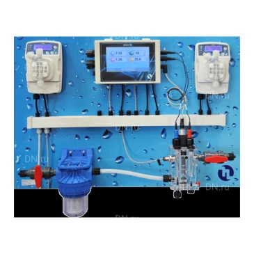 Насосная станция дозировочная ETATRON EONE GUARD MAX поверхностная, корпус - пластик, мощность - 74Вт, производительность - 6-15л/час, 220В, с датчиками PH/RX/CL