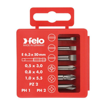 Набор бит FELO Е 6.3х50 мм, 6 шт. в пластиковой упаковке