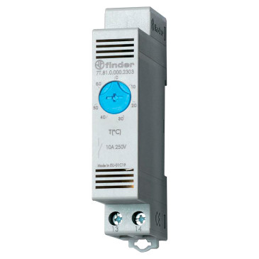 Термостат щитовой FINDER 7T.81.0.000.2301 модульный, для включения вентиляции, диапазон температур (-20… + 40) °C, контакт  1NO, 10А, IP20