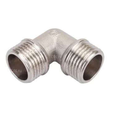 Угол ДМЗ ДМЗ.009.25Н 1″ Ду25 Ру40 90°, корпус - латунь, наружная резьба, никелированный