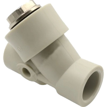 Клапан обратный FV-Plast FFV Дн20x45гр, под приварку, корпус - полипропилен PP-R, цвет - серый