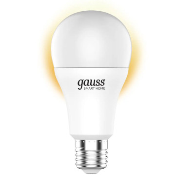 Лампа светодиодная умная Gauss Smart Home A60 DIM 60 мм 8.5 Вт, 220 В, цоколь - E27, световой поток - 806 Лм, цветовая температура - 2700 К, диммируемая, форма - грушевидная