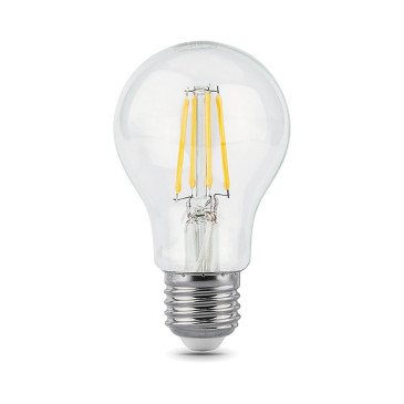Лампа светодиодная Gauss Black Filament A60 E27 груша 60 мм мощность - 10 Вт, цоколь - E27, световой поток - 970 Лм, цветовая температура - 4100 °К, цвет колбы - белый, цвет свечения - белый, форма - груша