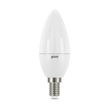 Лампа светодиодная Gauss Black E14 свеча 37 мм мощность - 7 Вт, цоколь - E14, световой поток - 550 Лм, цветовая температура - 6500 °К, цвет колбы - белый, цвет свечения - холодный, форма - свеча