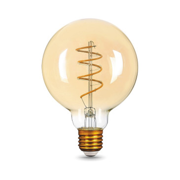 Лампа светодиодная Gauss Black Filament G95 E27 шар 95 мм мощность - 6 Вт, цоколь - E27, световой поток - 360 Лм, цветовая температура - 2400 °К, цвет колбы - желтый, цвет свечения - теплый белый, форма - шарообразная