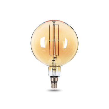 Лампа светодиодная Gauss Black Filament G200 E27 шар 200 мм мощность - 8 Вт, цоколь - E27, световой поток - 780 Лм, цветовая температура - 2400 °К, цвет колбы - желтый, цвет свечения - теплый белый, форма - шарообразная