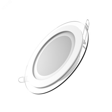 Светильник светодиодный Gauss Glass 12 Вт с декоративным стеклом, встраиваемый, цветовая температура 3000 °К, световой поток 900 лм, IP20, форма круг, материал корпуса - алюминий, цвет - белый