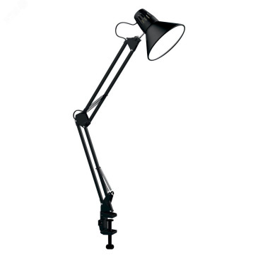 Светильник под лампу Gauss GTL GT0012, настольный, цоколь - Е27, 60 Вт, крепление - струбцина, материал корпуса - металл, цвет - черный
