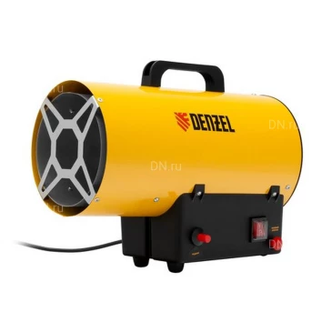 Тепловая пушка Denzel GHG-10 газовая, производительность - 300м3/ч, мощность - 10кВт, площадь -  100м2, 220В, IP10