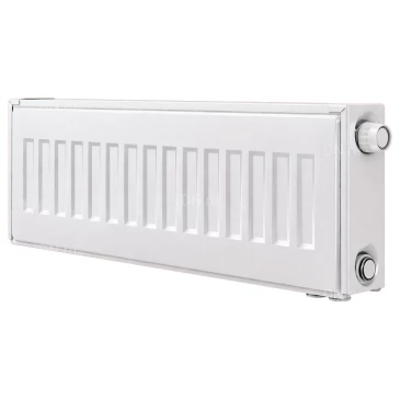 Радиатор стальной панельный Heaton Ventil Compact, тип 22, 300х2000мм, настенный, присоединение резьбовое - 1/2″, теплоотдача - 2794Вт, подключение - нижнее, универсальное, с термостатическим вентилем, материал - сталь, цвет - белый RAL9016