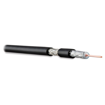 Кабель коаксиальный Hyperline COAX-RG6-CU-500 жила - 18 AWG, 75 Ом, материал оболочки - ПВХ, длина - 500 м, цвет - черный