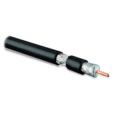 Кабель коаксиальный Hyperline COAX-RG11-500 жила - 14 AWG, 75 Ом, материал оболочки - ПВХ, длина - 500 м, цвет - черный