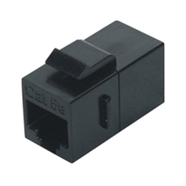 Адаптер проходной Hyperline CA2-KJ-C5E-BK (coupler), разъем RJ45 (8P8C) формата Keystone Jack, категория 5e, черный