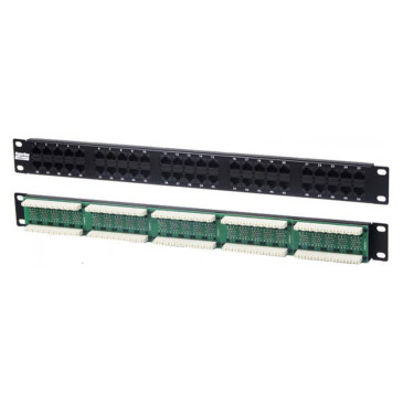 Патч-панель Hyperline PP 19″ телефонная, 50 портов RJ-45, Dual IDC, высота - 1U, корпус - сталь (телефонная раскладка, 2 пары на порт 3, 6, 4, 5)