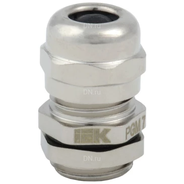 Сальник IEK PGM 7, диаметр проводника 3-6мм, корпус - латунь, цвет - серый, упаковка - 50шт, IP68 YSA50-06-12-68-K23