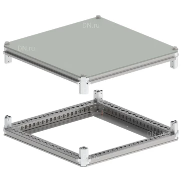 Крыша и основание IEK FORMAT 600х600мм, под фланец, ширина - 600мм, глубина - 600мм, материал - сталь, с порошковым покрытием, цвет - серый, FO-00-KOF-060-060