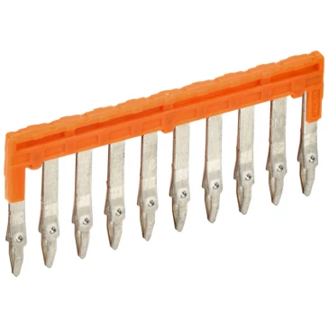 Перемычка втычная IEK 2.5мм2 10PIN ARMAFIX для клемм CP/СY/CX, количество контактов - 10, сечение - 2.5мм2, цвет - оранжевый, YCT20-00-K03-002-EC-10P