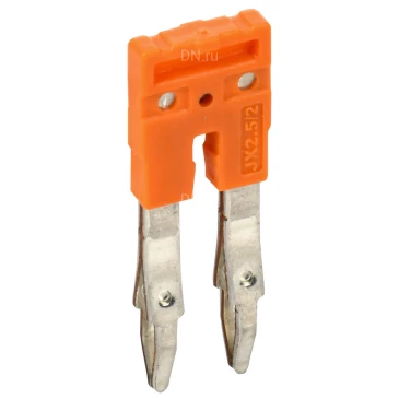 Перемычка втычная IEK 2.5мм2 2PIN ARMAFIX для клемм CP/СY/CX, количество контактов - 2, сечение - 2.5мм2, цвет - оранжевый, YCT20-00-K03-002-EC-2P