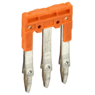 Перемычка втычная IEK 2.5мм2 3PIN ARMAFIX для клемм CP/СY/CX, количество контактов - 3, сечение - 2.5мм2, цвет - оранжевый, YCT20-00-K03-002-EC-3P