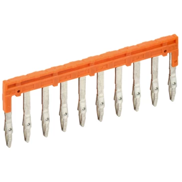 Перемычка втычная IEK 4мм2 10PIN ARMAFIX для клемм CP/СY/CX, количество контактов - 10, сечение - 4мм2, цвет - оранжевый, YCT20-00-K03-004-EC-10P