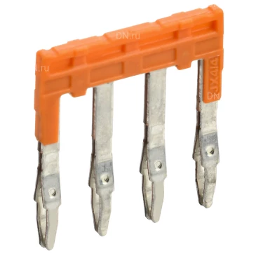 Перемычка втычная IEK 4мм2 4PIN ARMAFIX для клемм CP/СY/CX, количество контактов - 4, сечение - 4мм2, цвет - оранжевый, YCT20-00-K03-004-EC-4P