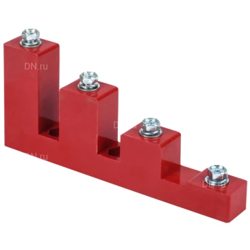 Изолятор ступенчатый IEK ИСв4-40 (М10) силовой с болтом, материал - полимер, цвет - красный, YIS11-4-40-8-B