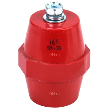 Изолятор IEK SM60 (М8) силовой, с болтом, материал - полимер, цвет - красный, YIS11-60-20-B