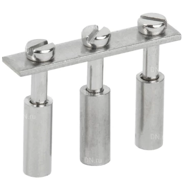 Перемычка центральная IEK 10мм2 3PIN для КВИ, количество контактов - 3, сечение - 10мм2, цвет - серый, YZN30Q-010-3P (кратно 50шт)