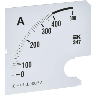 Шкала сменная IEK 400/5А-1.5 для амперметра Э47, размер - 96х96 мм