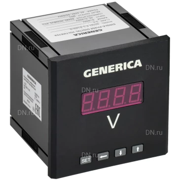 Вольтметр цифровой GENERICA VD21 щитовой, однофазный, размер - 96х96мм, с DO + RS485 IDV21-5-1-3-LED-G