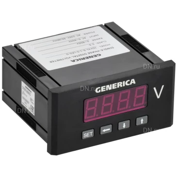 Вольтметр цифровой GENERICA VD41 щитовой, однофазный, размер - 48х96мм IDV41-5-1-0-LED-G
