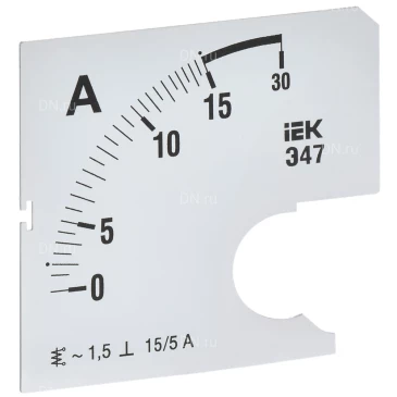 Шкала сменная IEK 15/5А-1.5 для амперметра Э47, размер - 72х72мм IPA10D-SC-0015