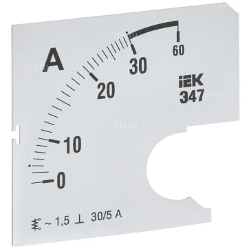 Шкала сменная IEK 30/5А-1.5 для амперметра Э47, размер - 72х72мм IPA10D-SC-0030