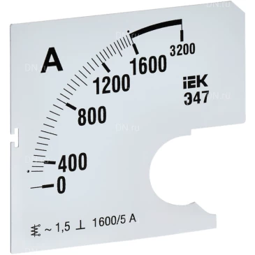 Шкала сменная IEK 1600/5А-1.5 для амперметра Э47, размер - 72х72мм IPA10D-SC-1600