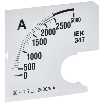 Шкала сменная IEK 2500/5А-1.5 для амперметра Э47, размер - 72х72мм IPA10D-SC-2500