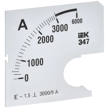 Шкала сменная IEK 3000/5А-1.5 для амперметра Э47, размер - 72х72мм IPA10D-SC-3000